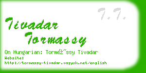 tivadar tormassy business card